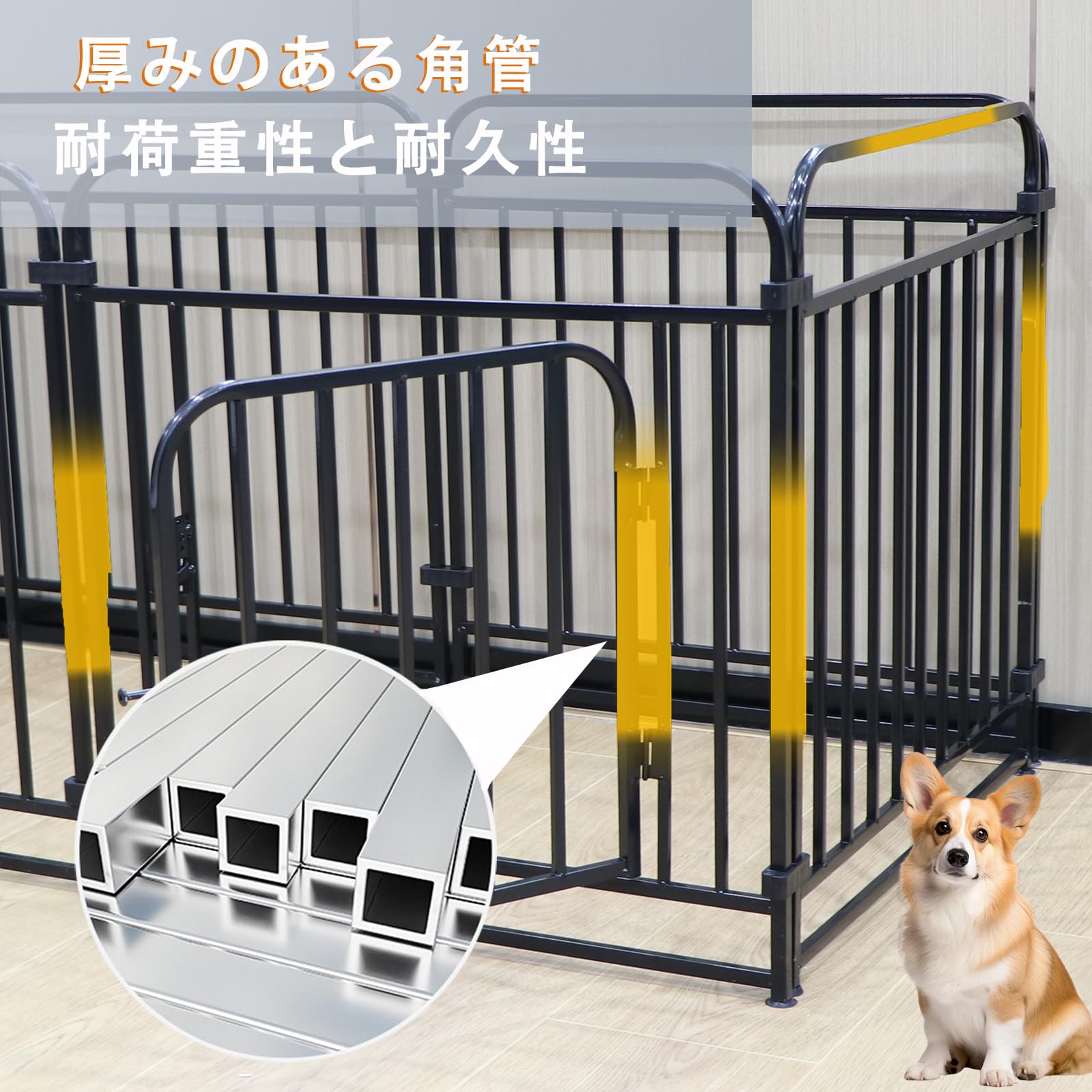 Poxvalzor ペットサークル 犬 ケージ ペットフェンス ドア付きブラック Amazon | Poxvalzor ペットサークル 犬 ケージ ペットフェンス